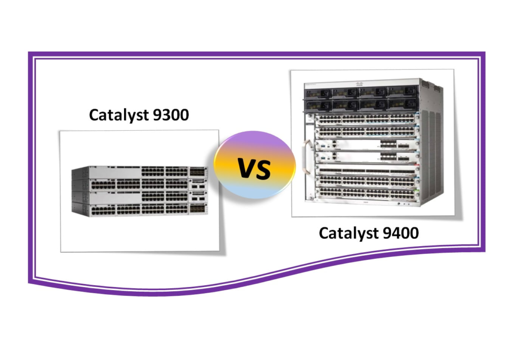 Visual guide to help choose between Cisco Catalyst 9400 and 9300 Series switches based on network needs