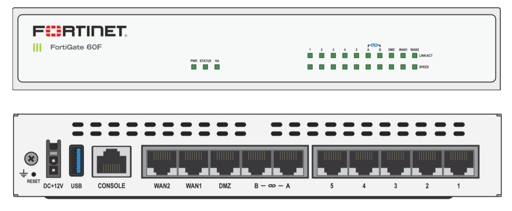 FortiGate 60F Series: Reliable network security solutions for businesses with advanced threat protection.