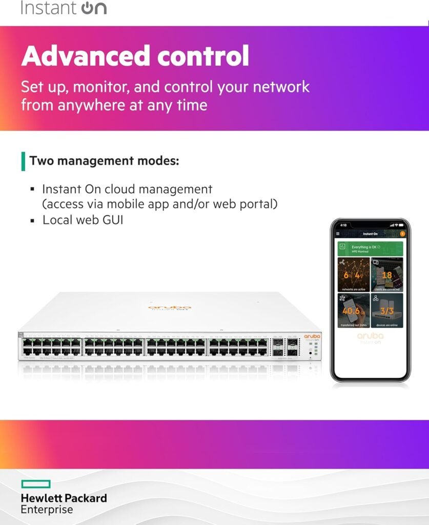 Aruba 1930 48-Port PoE Switch with Cloud Management