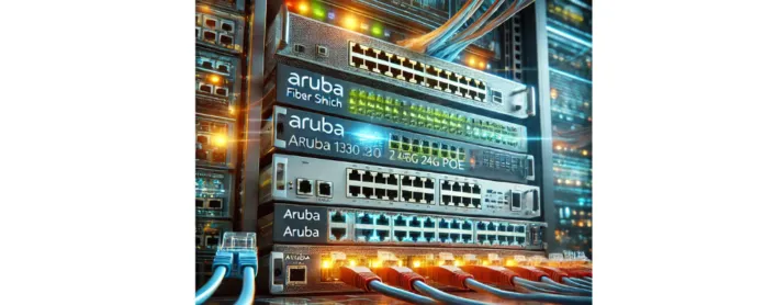 High-speed Aruba fiber switch for seamless network performance.