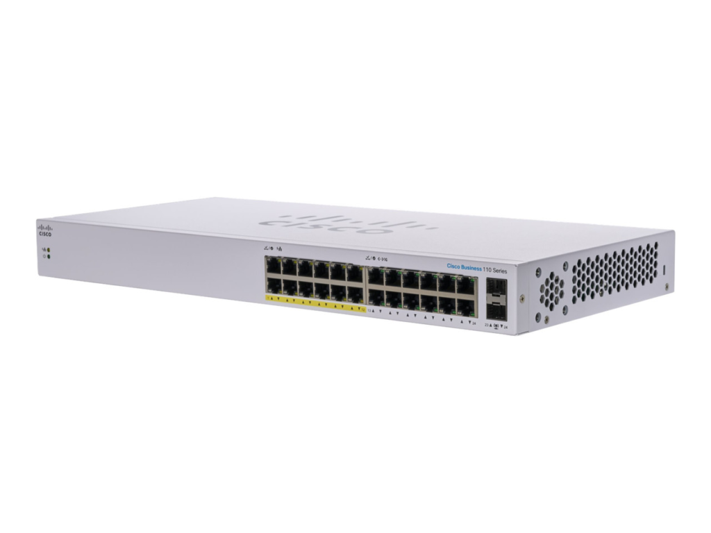 "With 24 Gigabit Ethernet ports, the Cisco CBS110-24T provides powerful network performance and ensures minimal downtime for your organization.