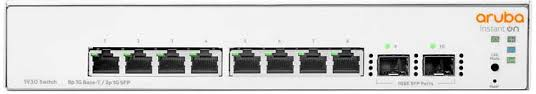 Close-up of the Aruba JL680A network switch in action.