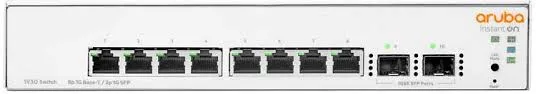 Close-up of the Aruba JL680A network switch in action.
