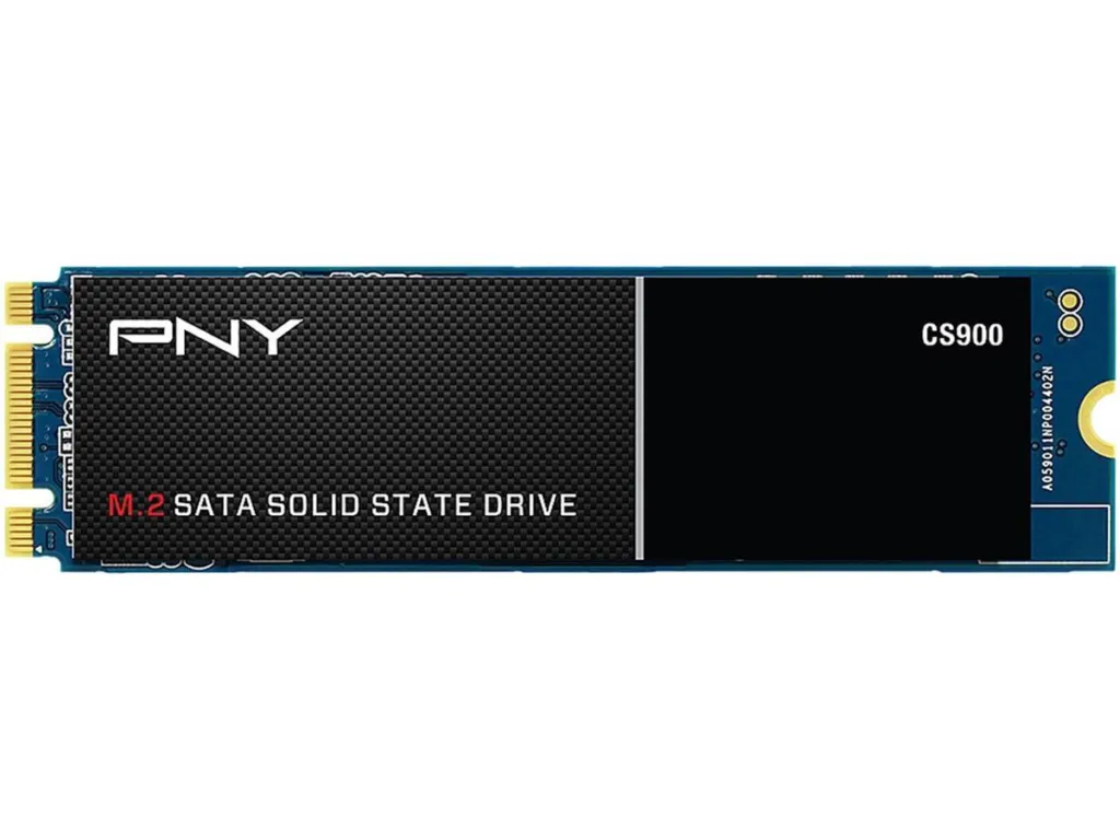 SATA data cable connected to a SATA SSD.