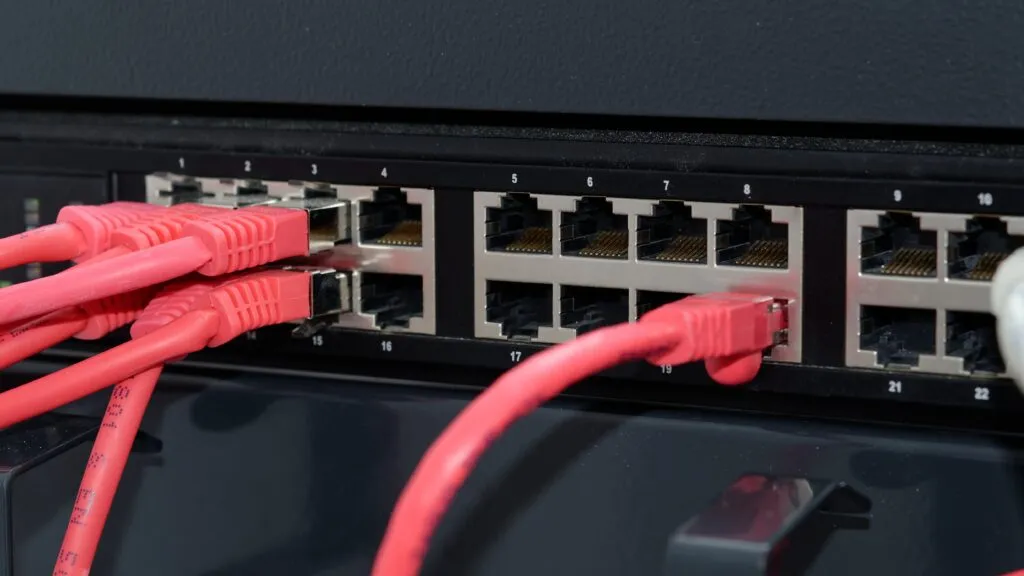 Close-up of ports and build quality differences in network switches