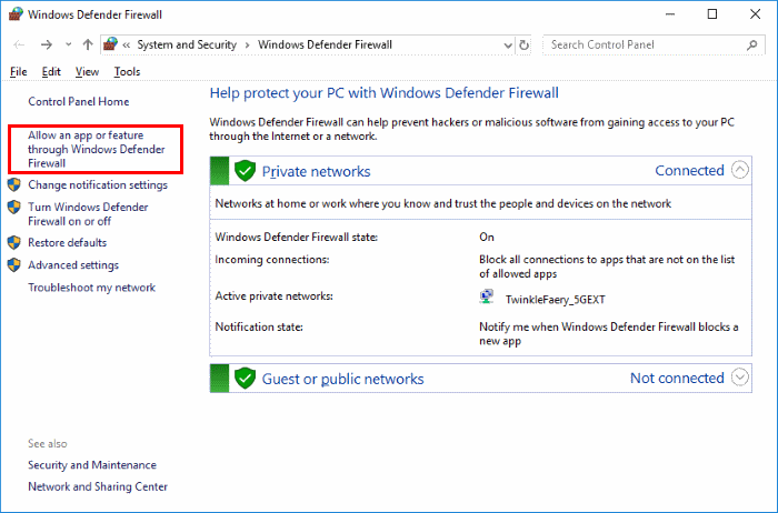 Chrome blocked by firewall notification message