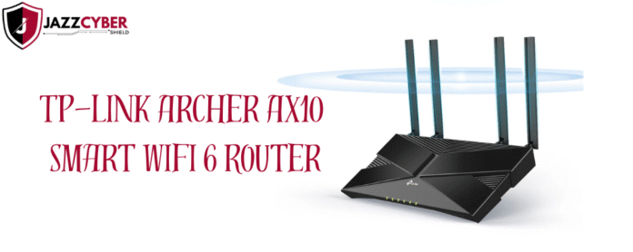 TP-Link Archer AX10 Smart WiFi 6 Router front view with dual-band signal