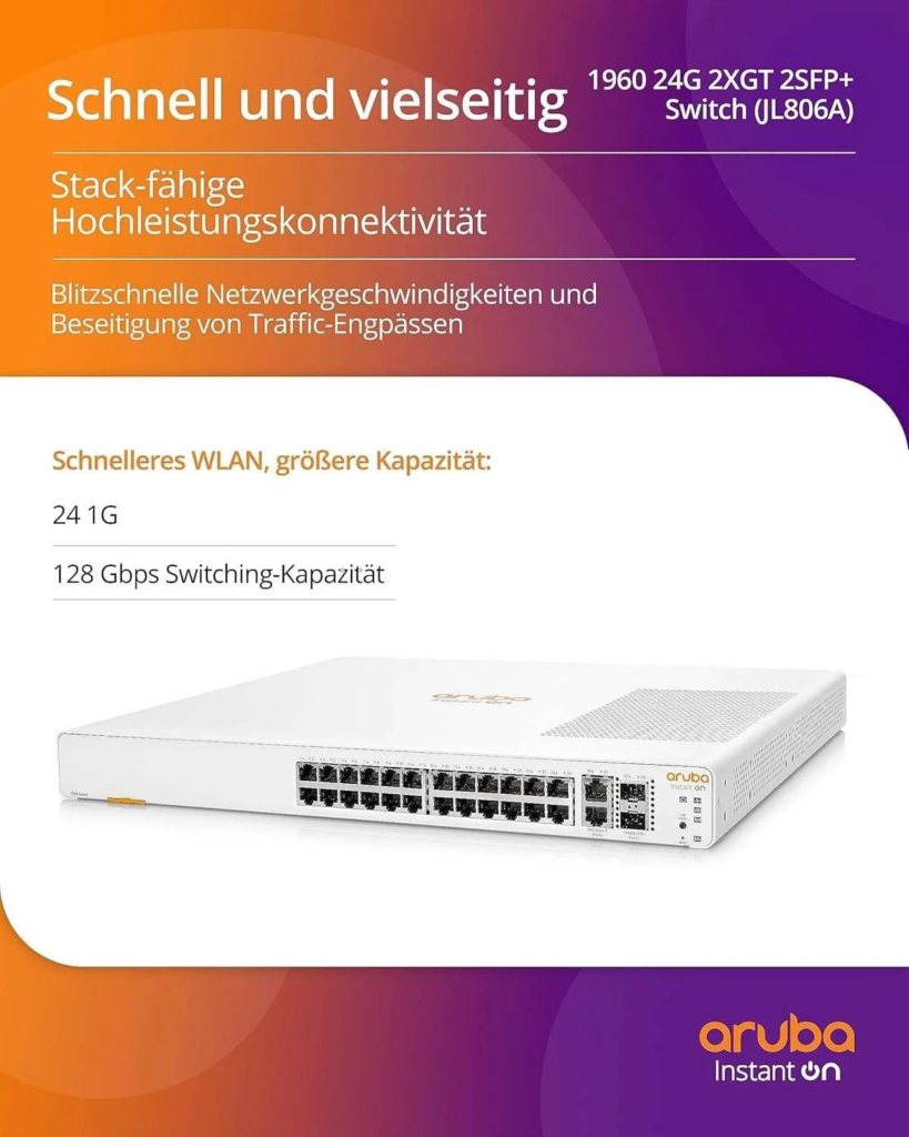 HPE JL806A web interface, network management, switch configuration.