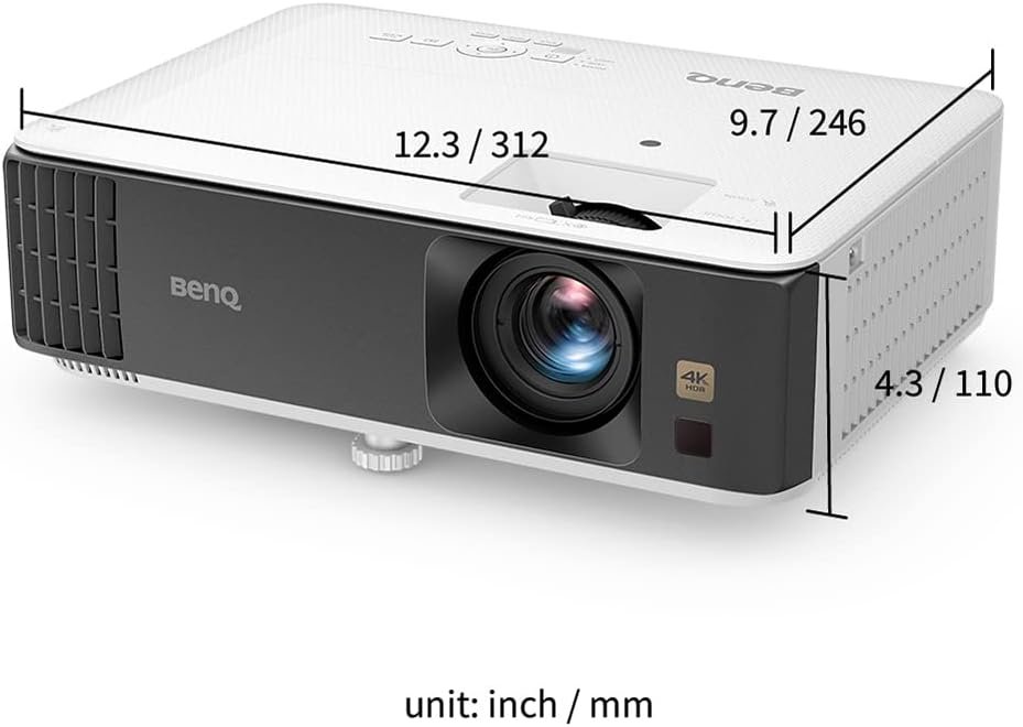 A sleek BenQ TK700 projector sits on a coffee table, projecting a sharp 4K image onto a wall, with its remote control and HDMI cables neatly arranged nearby.
