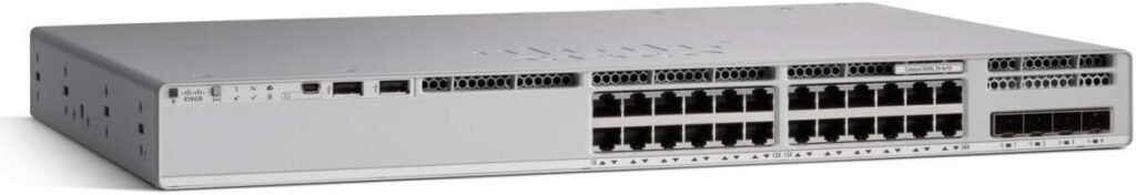 Is Cisco C9200L-24P-4X-E a future-proof switch for offices – PoE+ ports close-up