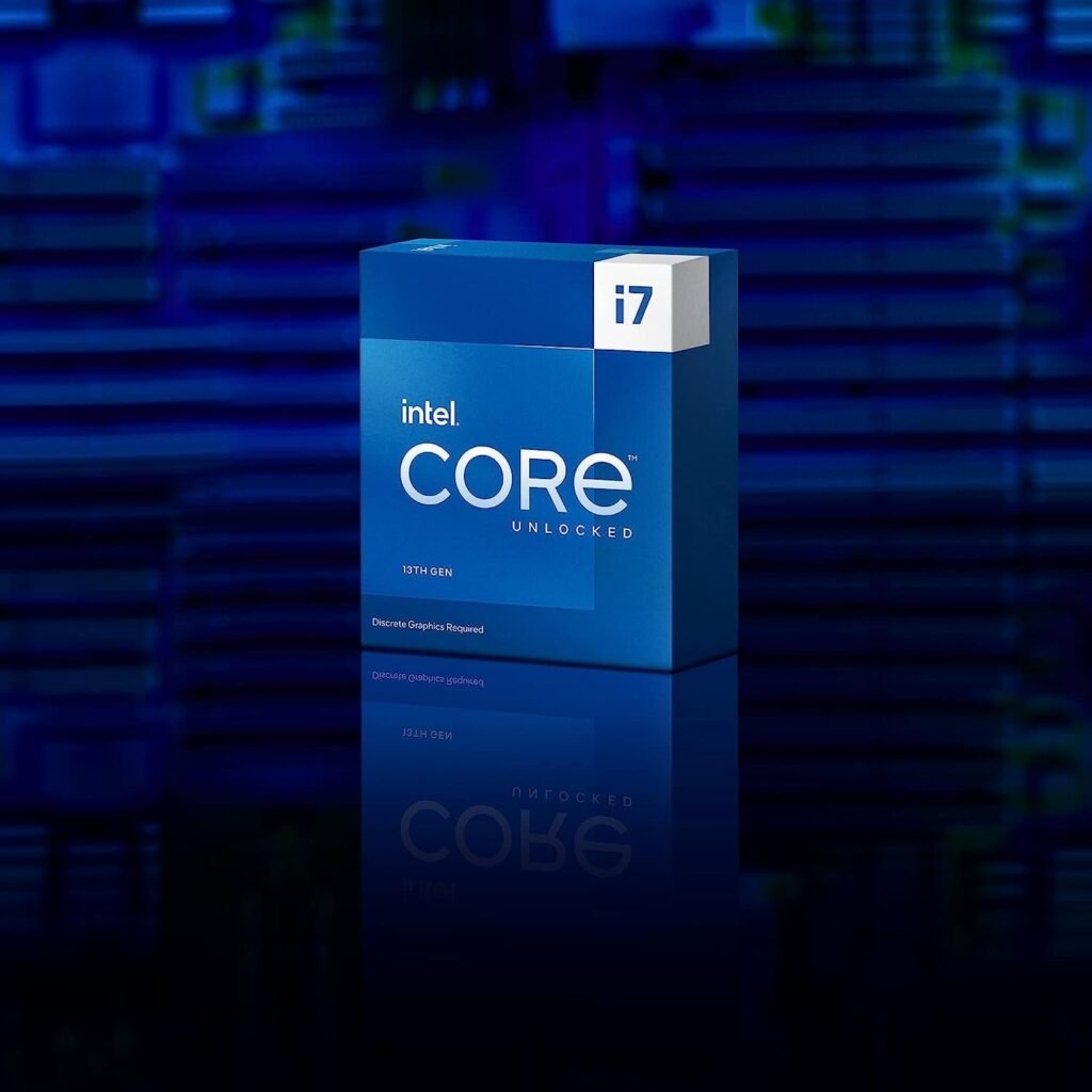 Close-up of Intel i7-13700KF CPU with heat spreader visible