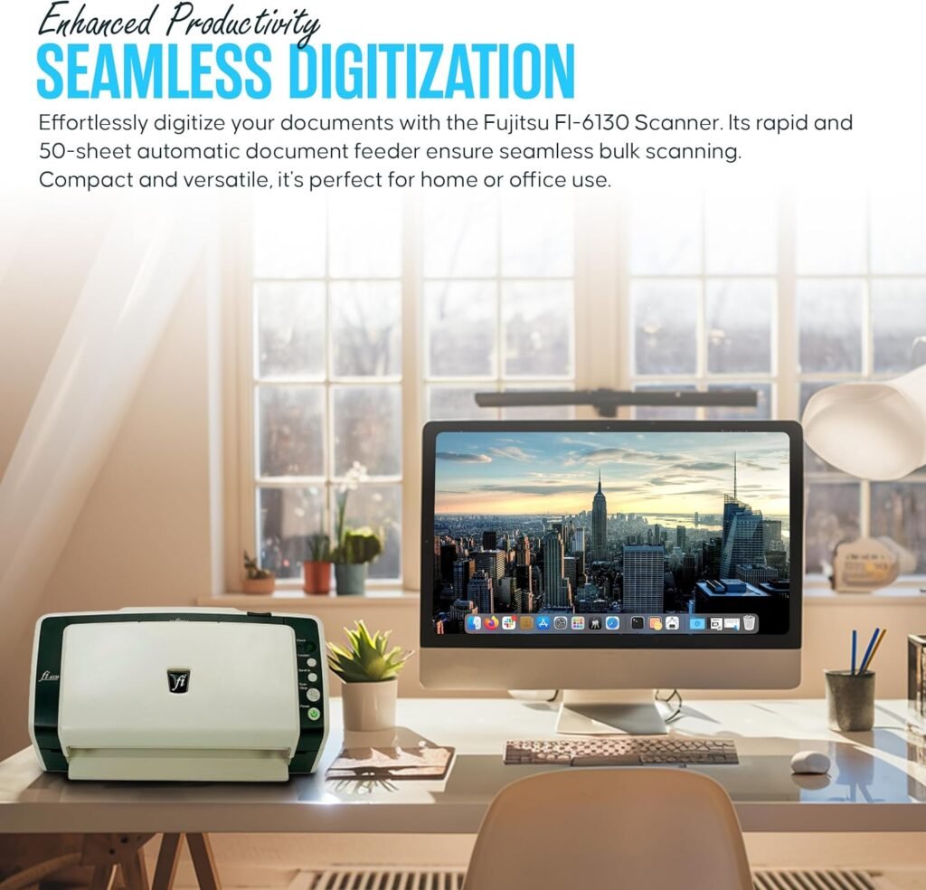 Small business team using the Fujitsu fi-6130 scanner