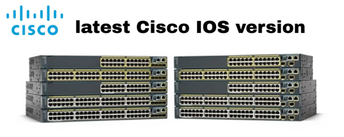 Screenshot showing the latest Cisco IOS version download page