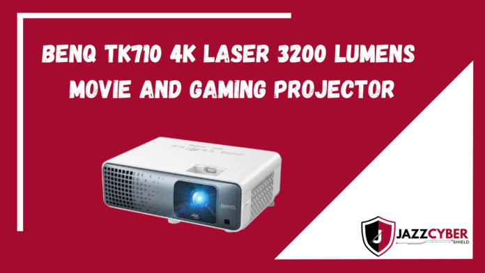 BenQ TK710 4K Laser Projector front view with remote