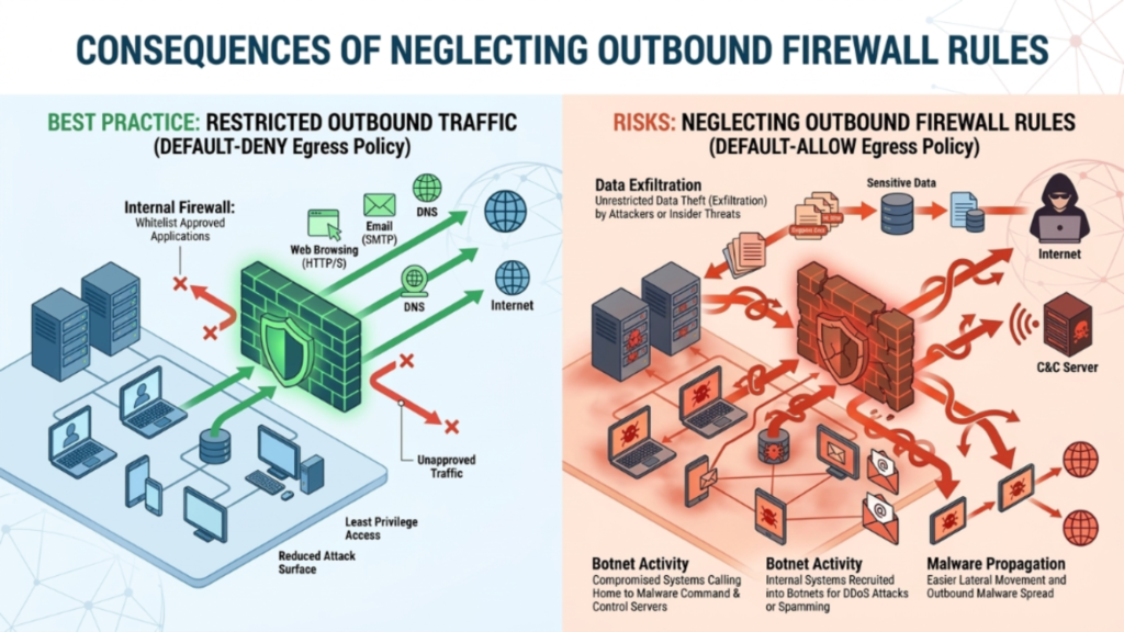 Common firewall mistakes example displaying firewall admin panel with default credentials unchanged and remote management