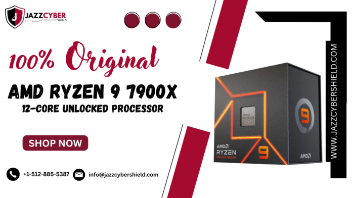 AMD Ryzen 9 7900X processor on a gaming motherboard with RGB lighting