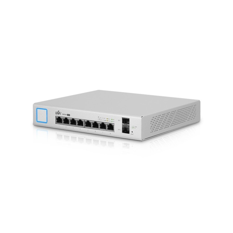 An old but functional network switch in a retro homelab setup.