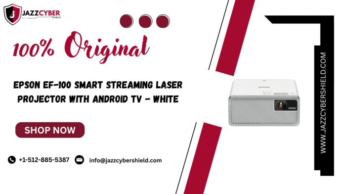 Epson EF-100 projector streaming Netflix in a home setup