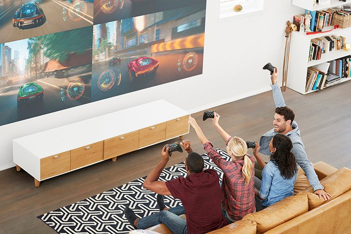 Side view of Epson L630SU showing why it’s better than ceiling projectors