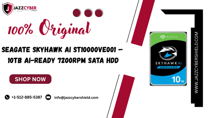SkyHawk AI ST10000VE001 hard drive for AI surveillance systems