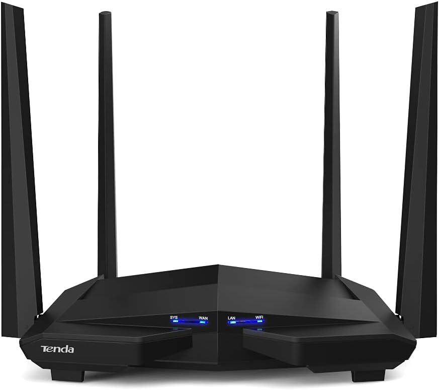Home user browsing internet with a dual-band router setup for moderate device usage and stable Wi-Fi
