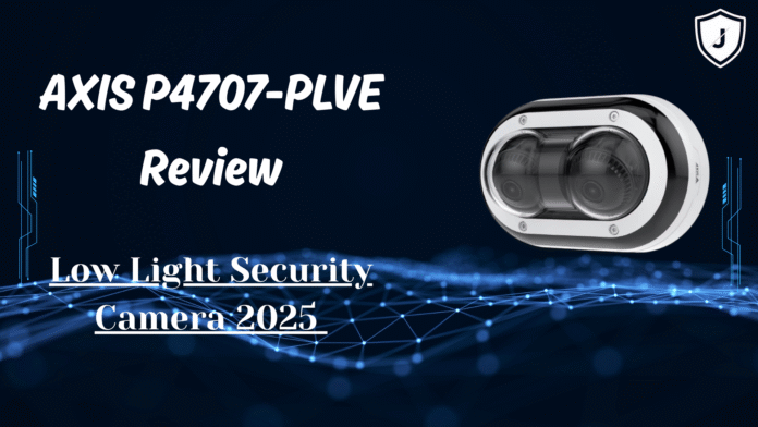 AXIS P4707-PLVE dual-sensor 360-degree surveillance camera demonstrating night vision and low-light performance in 2025