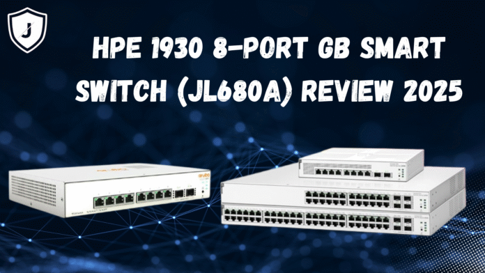 HPE 1930 8-Port Gb Smart Switch (JL680A) compact Ethernet switch for small business smart managed networking.