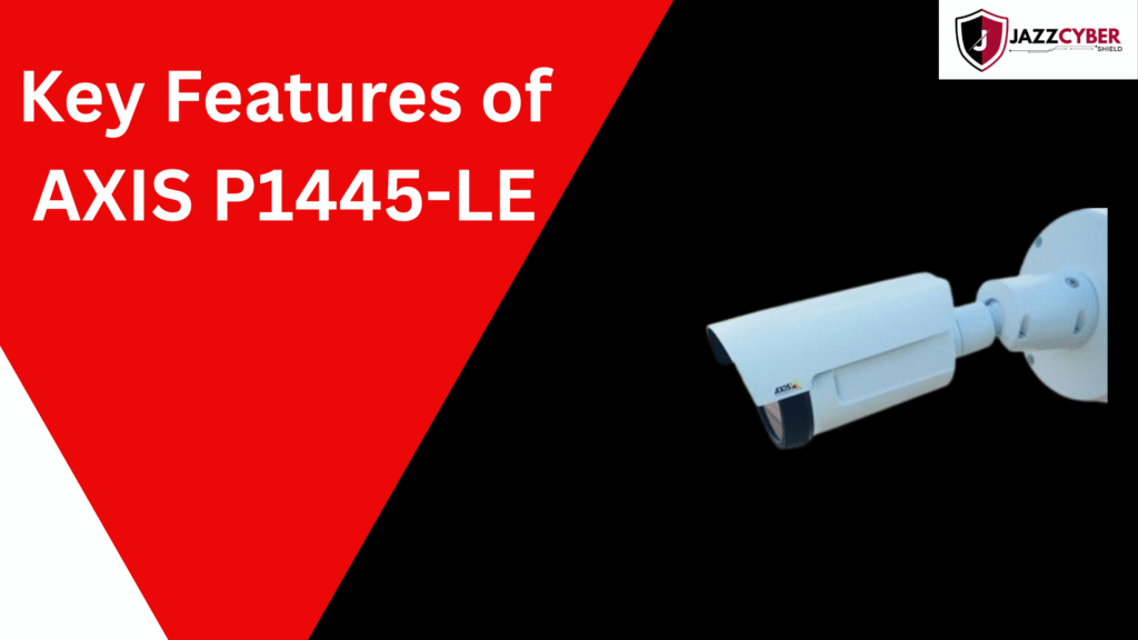 Key features of AXIS P1445-LE outdoor bullet camera – 1080p HD, night vision, weatherproof, WDR, and Zipstream compression.