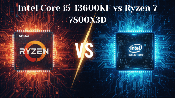 Intel Core i5-13600KF vs Ryzen 7 7800X3D performance comparison chart