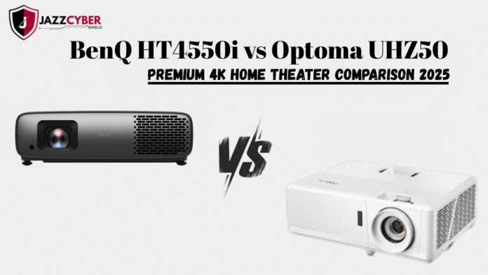 BenQ HT4550i and Optoma UHZ50 4K home theater projectors side by side