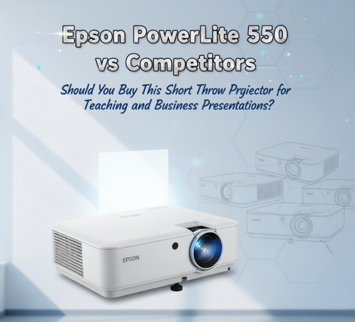 Epson PowerLite 530 short throw projector compared with competitors for classrooms and business presentations