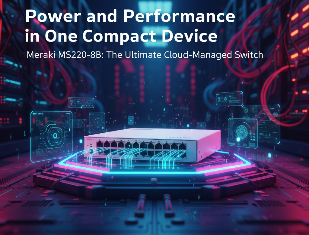 Meraki MS220-8P 8-Port Gigabit PoE Switch delivering powerful performance in a compact design