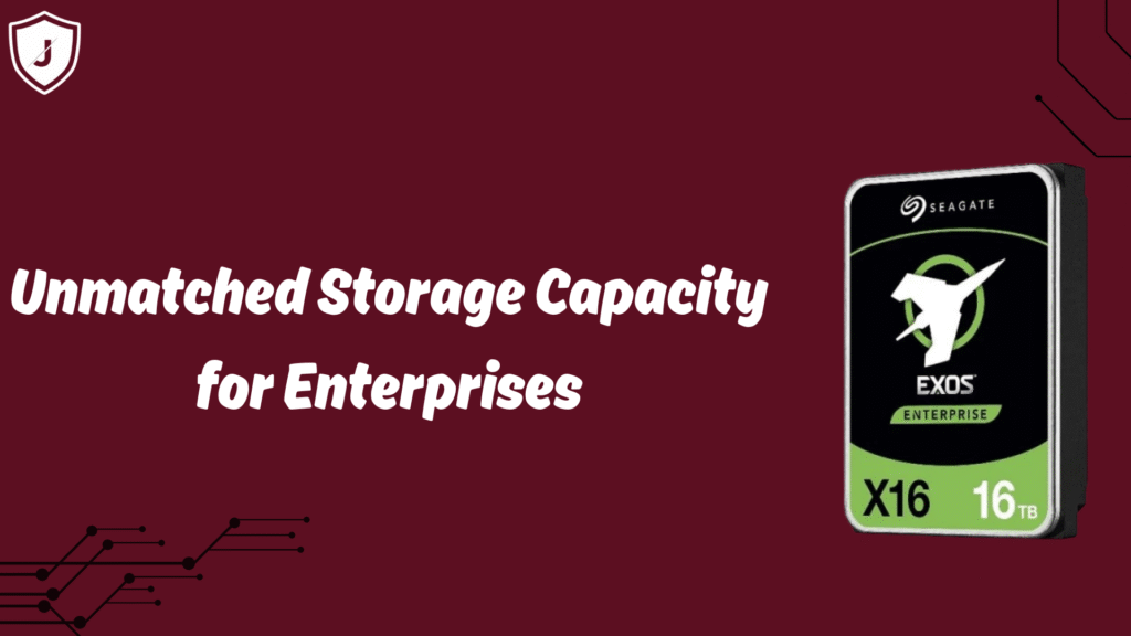 Seagate ST16000NM001G 16TB hard drive showcasing massive enterprise-level storage capacity