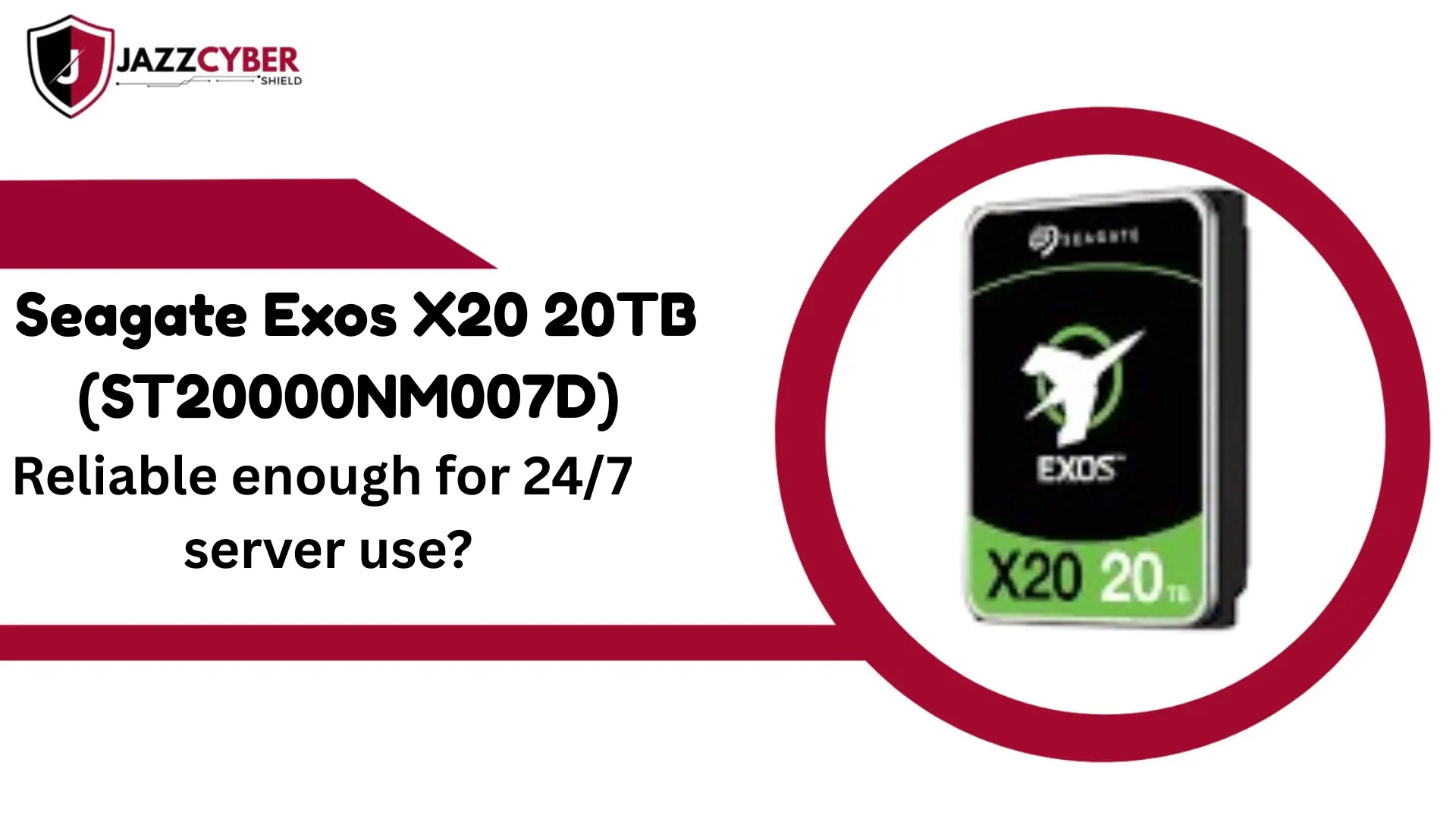 Seagate Exos X20 20TB (ST20000NM007D) Enterprise Hard Drive for 24/7 Server Use