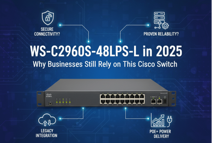 Cisco WS-C2960S-48LPS-L switch in 2025 used by businesses for reliable networking, PoE support, and cost-effective IT infrastructure