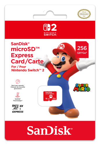 Samsung microSD Express card compatible with Nintendo Switch 2