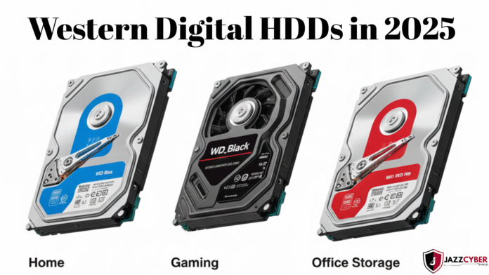 Best Western Digital HDDs 2025 for home, gaming, and office storage – WD Black, WD Red, WD Gold, WD Purple.