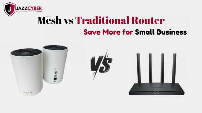 Mesh WiFi vs traditional router for small business network cost savings and better WiFi coverage