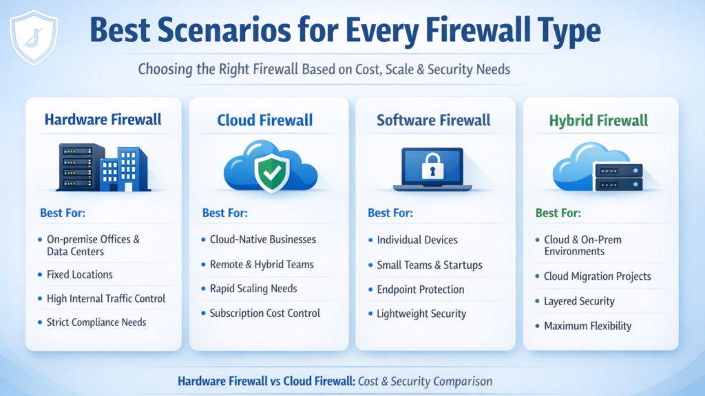 Hardware Firewall vs Cloud Firewall: Cost & Security Comparison diagram