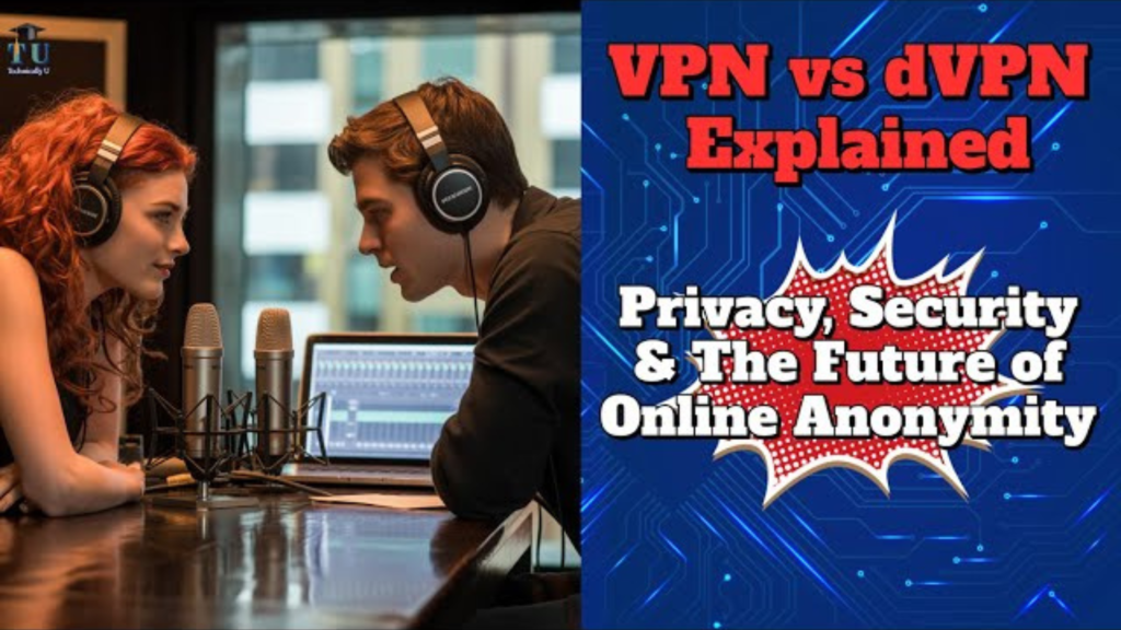 Comparison of VPN and dVPN showing differences in privacy and security