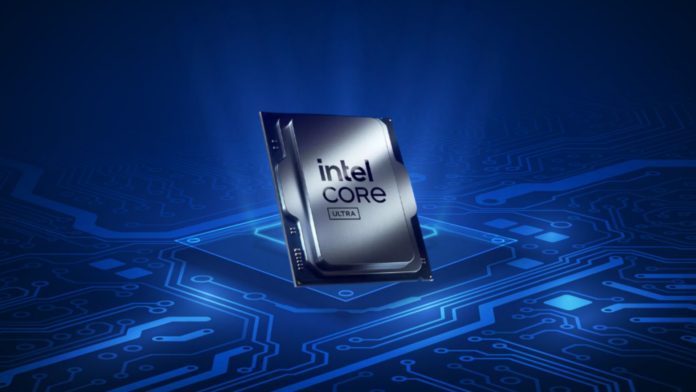 Intel Nova Lake processor showing the dual-compute tile design with 52 cores and LGA 1954 socket for 2026.