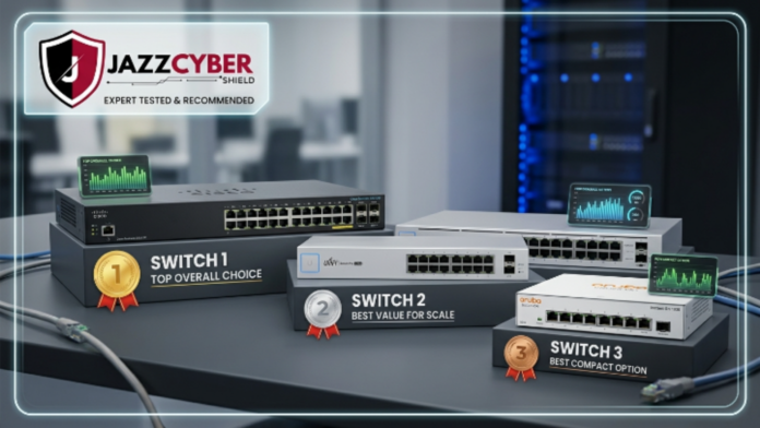 Best network switches 2026 comparison chart showing top ranked Cisco switches for small business network setup