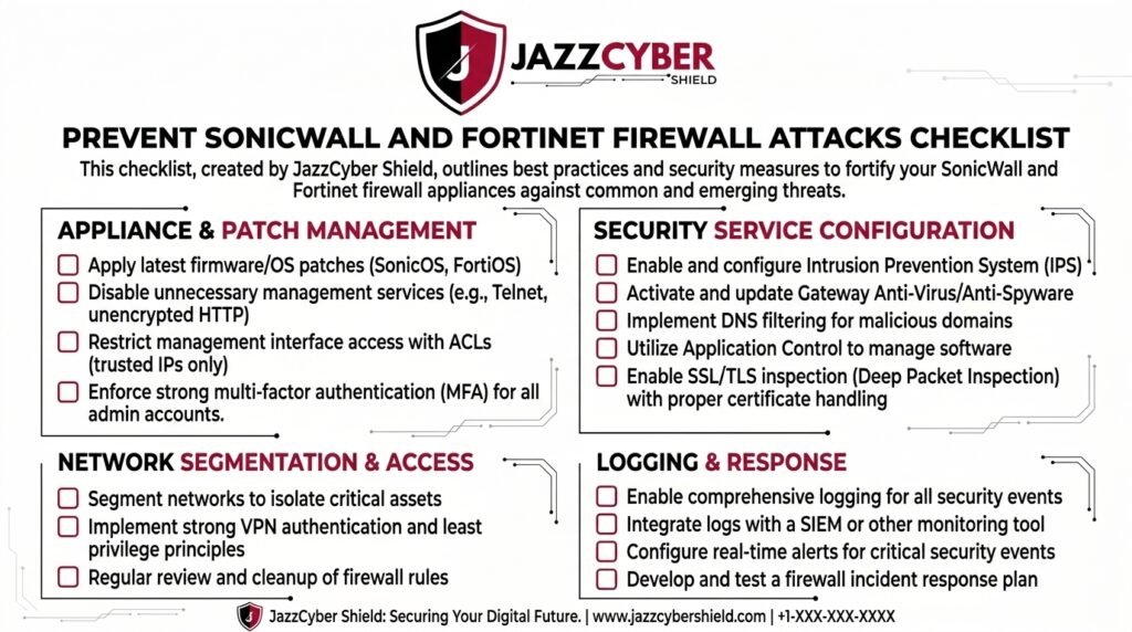 Prevent SonicWall and Fortinet firewall attacks 10-step hardening checklist