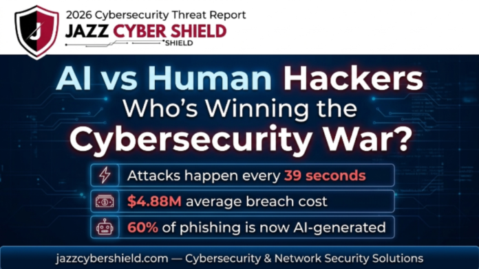 AI vs human hackers cybersecurity battle 2026 — Jazz Cyber Shield