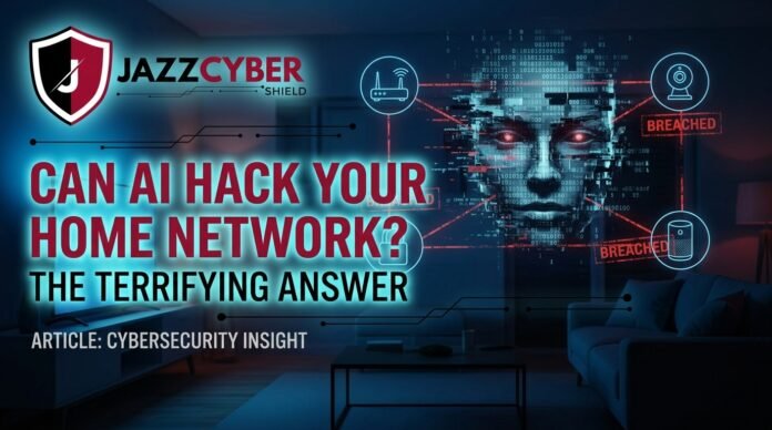 AI hacking a home network — router vulnerability illustration 2026