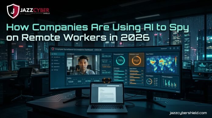 AI remote worker monitoring tools tracking employees on laptop screen in 2026
