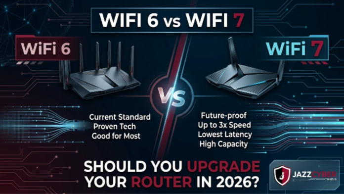WiFi 6 vs WiFi 7 router comparison guide for businesses and homes in 2026 — Jazz Cyber Shield