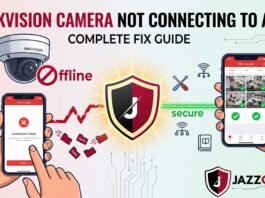Hikvision camera not connecting to app shown on a smartphone screen with error icon