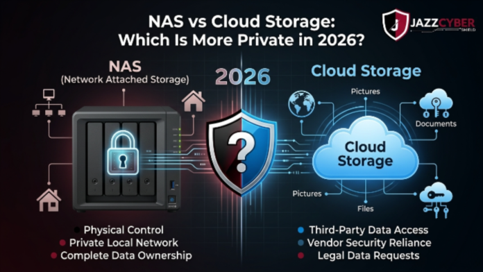 NAS vs cloud storage privacy comparison 2026 — which is safer for your data