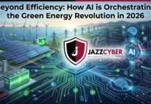 Beyond Efficiency: How AI is Orchestrating the Green Energy Revolution in 2026 AI dashboard controlling solar panels and wind turbines in a smart green energy grid, 2026